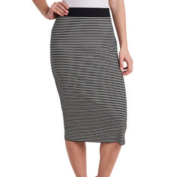NWT Vince Camuto Black & White Striped Maxi Skirt - Picture 1 of 8